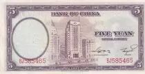 Cina 5 Yuan - Sun Yat-Sen - Building - 1937 - Serial BJ - P.UNC - P.80