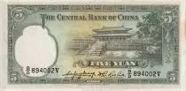 Cina 5 Yuan - Sun Yat-Sen - Forbidden City - 1936 -  Serial BD - XF - P.217a