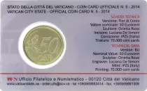 Citt&agrave; del Vaticano 50 centimes euros 2014 Vatican - SOUS BLISTER (Coincard n&deg;5)