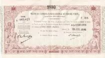 Cocincina 500 Francs - Traite du Tr&eacute;sor Public - Cochinchine - Sign. Chazal - 22-07-1880