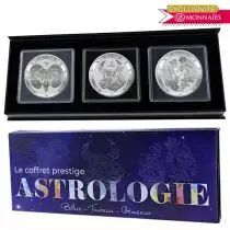 Coffret ASTROLOGIE B&eacute;lier - Taureau - G&eacute;meaux\  - comprenant 3 bullions 1 once - Exclusif Emonnaies\ 