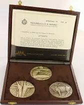 Coffret de 3 médailles de 1979 - Conférence mondiale du FAO - Argent - avec certificat et coffret