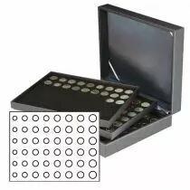 Coffret numismatique NERA XL avec 3 plateaux noir pour 18 séries Euro courantes