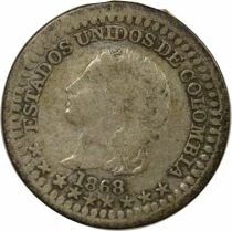 Colombia 1/2 Silver Decimo - 1868 Bogota