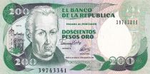 Colombia 200 Pesos oro, J. C. Mutis - National Observatory - 1992