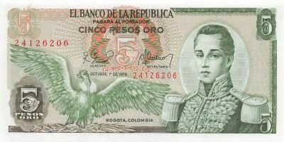 Colombia 5 Pesos Oro - 01-10-1978 - P.406f