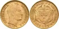 Colombia 5 Pesos Simon Bolivar - 1920 - Gold