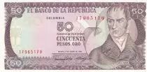Colombia 50 Pesos - Camilo Torres - Flowers - 01-01-1986