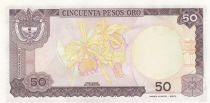 Colombia 50 Pesos oro oro, Camillo Torres - Orchids - 1986