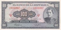 Colombie 100 Pesos Oro - Général Santander - 07-08-1958 - Série Y