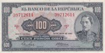 Colombie 100 Pesos Oro - Général Santander - 20-07-1965 - Série Y