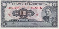 Colombie 100 Pesos Oro - Général Santander - 20-07-1967 - Série Y - P.403c