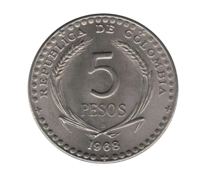 Colombie 5 Pesos - 39�me Congr�s Eucharistique International Bogota - 1968