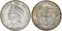 Colombie 50 Centavos Christophe Colomb - 1892 - Argent