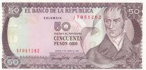Colombie 50 Pesos oro oro, Camillo Torres - Orchidées - 1986