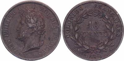 Colonie francesi 5 Cent - Louis-Philippe I - 1844 A Paris
