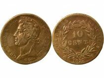 Colonies Fran&ccedil;aises Antilles Fran&ccedil;aises, Charles X - 10 Centimes - 1827 H La Rochelle