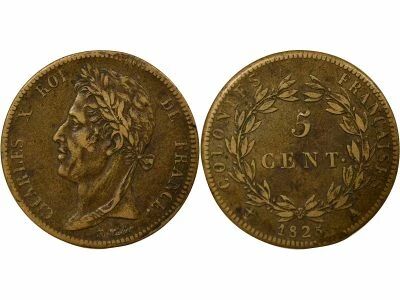 Colonies Fran�aises Guyane & S�n�gal, Charles X - 5 Centimes - 1825 A Paris