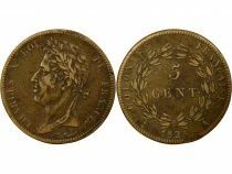 Colonies Fran&ccedil;aises Guyane & S&eacute;n&eacute;gal, Charles X - 5 Centimes - 1825 A Paris