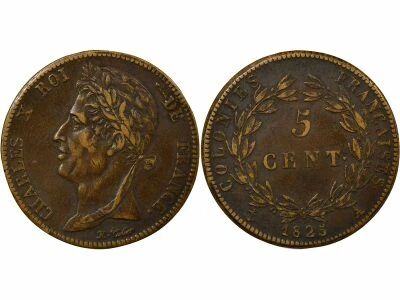 Colonies Fran�aises Guyane & S�n�gal, Charles X - 5 Centimes - 1825 A Paris