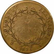 Colonies Fran&ccedil;aises Guyane & S&eacute;n&eacute;gal, Charles X - 5 Centimes - 1825 A Paris