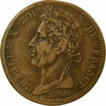 Colonies Fran&ccedil;aises Guyane, Charles X - 10 Centimes - 1828 A Paris