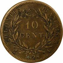 Colonies Fran&ccedil;aises Guyane, Charles X - 10 Centimes - 1828 A Paris