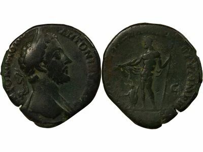 Commodus - Sestertius, Standing Jupiter - 181 Rome
