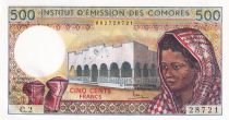 Comores 500 Francs - Femme - Batiment - ND (1986) - Série C.2 - P.10a