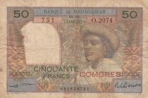 Comoros  50 Francs Comores - Women with a hat - 1963 - P.2b