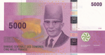 Comoros 5000 Francs Saïd Mohamed Cheik  -  2006 - Prefix H - P.18a - UNC