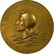 Compagnie G&eacute;n&eacute;rale Transatlantique - Bronze Gilded Medal, Le France - 1972