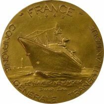 Compagnie G&eacute;n&eacute;rale Transatlantique - Bronze Gilded Medal, Le France - 1972