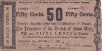 Confederate States of America 50 Cents - The Treasure of Parish Saint Mary - Louisiana - Franklin - 07-08-1862