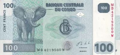 Congo (RDC) 100 Francs - Elephant - Barrage - 2013 - P.98b