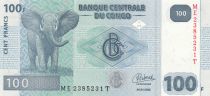 Congo (RDC) 100 Francs - Eléphant - Barrage - 2022