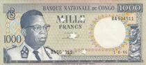 Congo (RDC) 1000 Francs - Joseph Kasavubu - Picoter - 1964 - S&eacute;rie BA