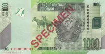 Congo (RDC) 1000 Francs Coffret Kanioka - Okapi - 2013 - Spécimen