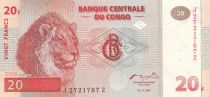 Congo (RDC) 20 Francs - Lions - HdM - P.88A - Neuf -  Série JZ remplacement