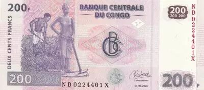Congo (RDC) 200 Francs - Agriculture - 04-01-2022 - S�rie ND