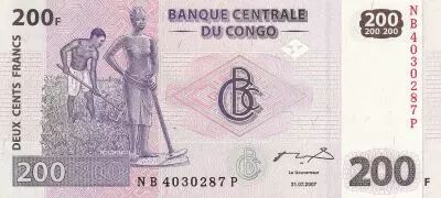 Congo (RDC) 200 Francs - Agriculture - ND (2007-2013) - P.99