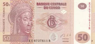 Congo (RDC) 50 Francs - Mask - Village - 30-06-2020 - Serial KE