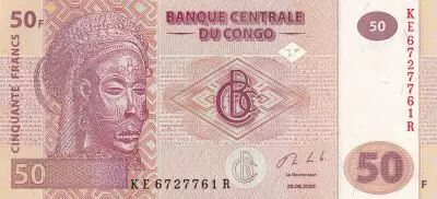 Congo (RDC) 50 Francs - Masque - Village - 2020 - S�rie KE - P.NEW