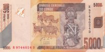 Congo (République Démocratique du) 5000 Francs Statue - Zébres - 2013