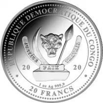 Congo (R&eacute;publique du) Baleine - Argent 1 once 2020- Congo