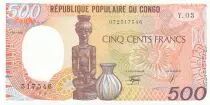 Congo 500 Francs - Statue, Poterie - 1990 - Serial Y.03 - UNC - P.8e