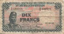 Congo Belga 10 Francs - 01-06-1958 - P.30