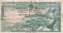 Congo Belga 20 Francs - Boy and Dam - 01-06-1959 - Serial AN 613419