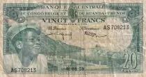Congo Belga 20 Francs - Boy and Dam - 01-08-1959 - Serial AS 708213