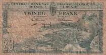 Congo Belga 20 Francs - Boy and Dam - 01-08-1959 - Serial AU 925207